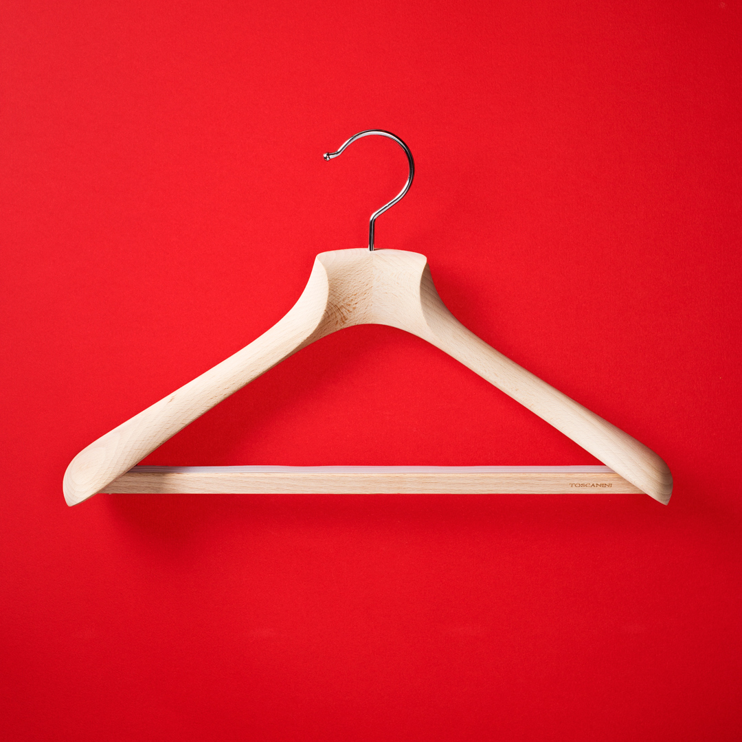 Fashion hangers covered in leather and fabric - Toscanini